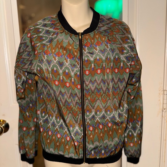 Patterned Bomber Jacket - Multicolor - Picture 4 of 5